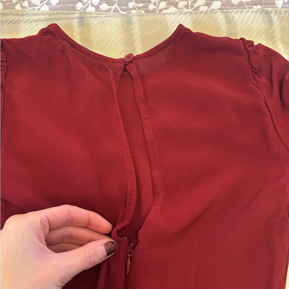 Reformation Rich Burgundy Mini Dress - Picture 5 of 6